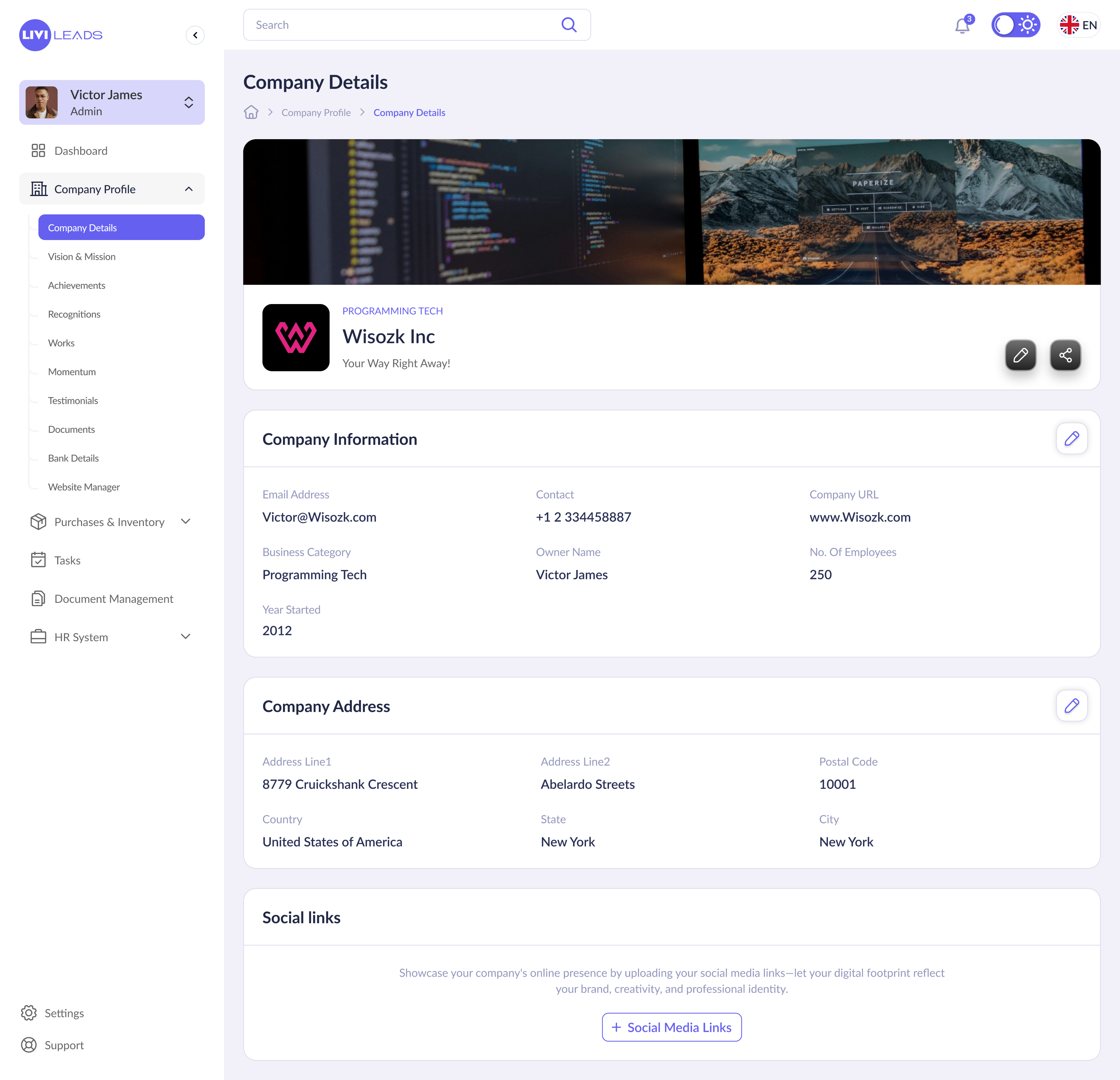 Livileads Dashboard